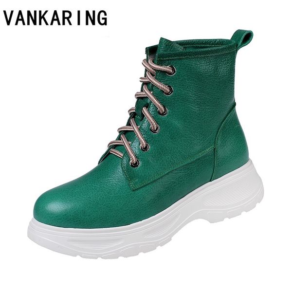 

new fashion lace-up autumn winter snow ankle boots for women riding boots cozy casual shoes round toe platform work female, Black