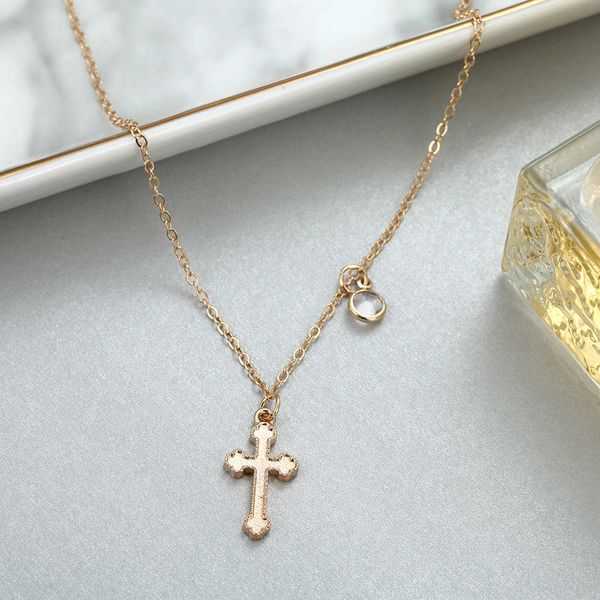 

2019 summer gold chain cross necklace small gold cross religious jewelry women's necklace gift for friend wholesale, Silver