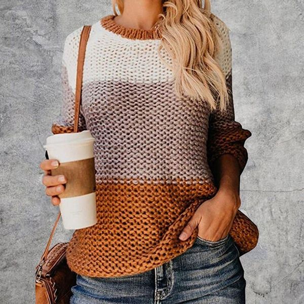 

autumn fashion o-neck sweater women patchwork knitted pullover ladies slim soft jumper sweater female knit, White;black
