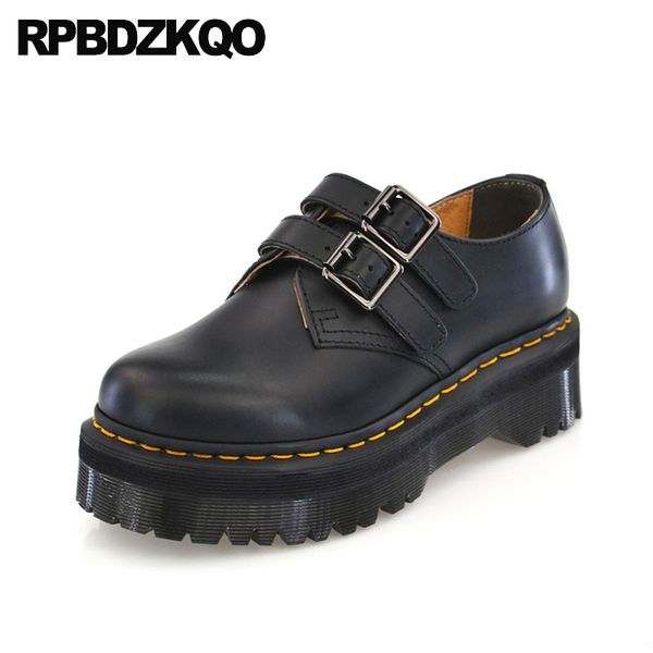 

designer genuine leather thick sole elevator black vintage women oxfords shoes creepers muffin slip resistant platform brand