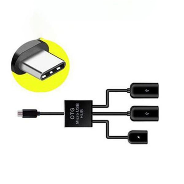 

otg usb 2.0 pubg controller 3 port type-c power charging otg hub cable eat chicken game for computer tablet pc data usb cable