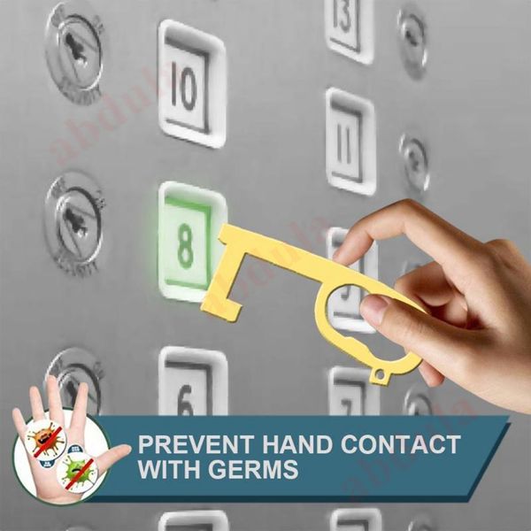 

бесконтактный edc дверной нож портативный санитарный ручной бесконтактный пресс инструмент латунный дверной нож ручка лифта ключ без сенсорн