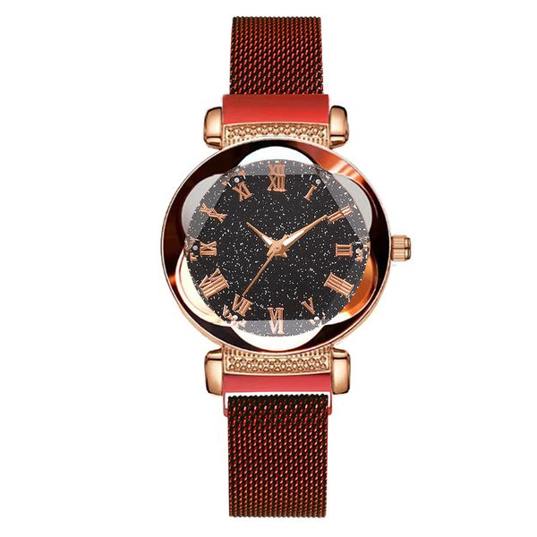

fashion women's watch elegant magnet buckle belt clock rome date lady's starry sky dials quartz wristwatche wm1104, Slivery;brown