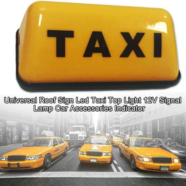 

12v waterproof led accessories taxi light indicator bright roof sign cob cab abs universal car signal lamp