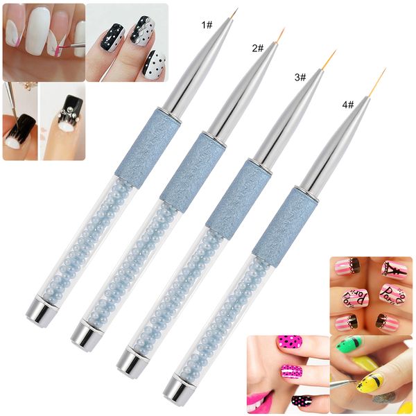 

nail art painting brush 5/7/10/13mm crystal acrylic nail art uv gel painting line brush nylon hair pen manicure liner tool, Yellow