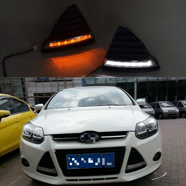 

2pcs/set waterproof led daytime running light drl for focus 2012 2013 2014 with turning signal lights