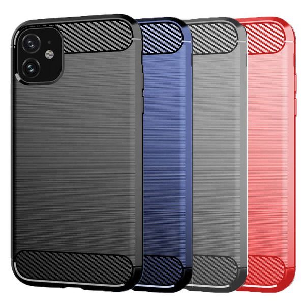 

Для iphone 11 про макс случае углеродного волокна щеткой ТПУ телефон Case Тонкий мягкий