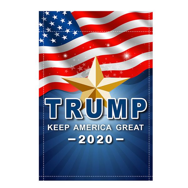 Donald Trump Garden Flags Dupla face 30 * 45cm 2020 Faça Mantenha a América Grande Novamente Moda Poliéster EUA Presidente Campanha Banner Acessório