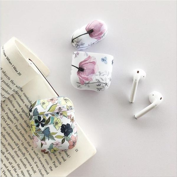 

luxury airpods pro case suitable for airpods1 / 2 binaural true wireless bluetooth silicone case fashion flower tpu anti-fall shell-2