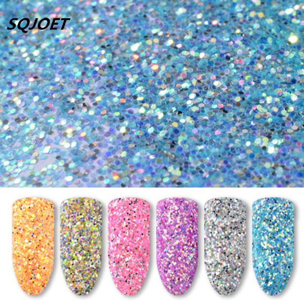 

6 pot round nail art sequins laser nail glitter decorations set shiny 3d ultra-fine sequin powders diy manicure new wholesale, Silver;gold