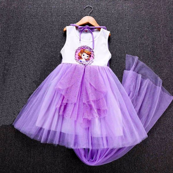 

princess sofia dress tulle children's party snow white halloween cosplay costume kids anna dresses for girls wedding dress, Red;yellow