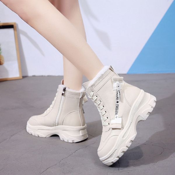 

новая зима женщины голеностопного снег загрузки кожа мех клинья теплый плюшевые резиновые платформы узелок sexy punk black женская обувь bot