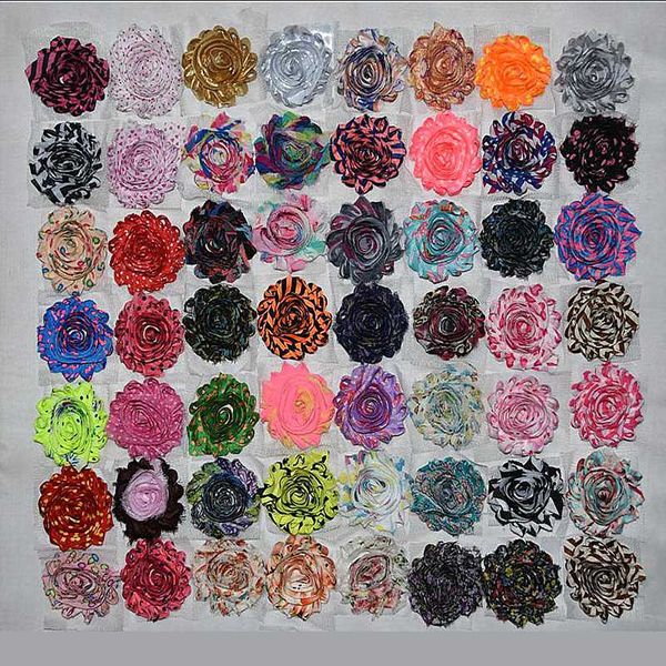 

20pcs/lot ,2.5inch chiffon flowers mix colors one bag diy hand-made cloth, flora flowers, ,accessories sale, Slivery;white