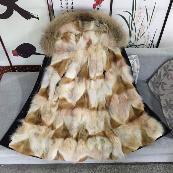 

real fur parka,patch nude wolf fur inner jacket,natural collar,push size wolf jacket for winter wear, Black