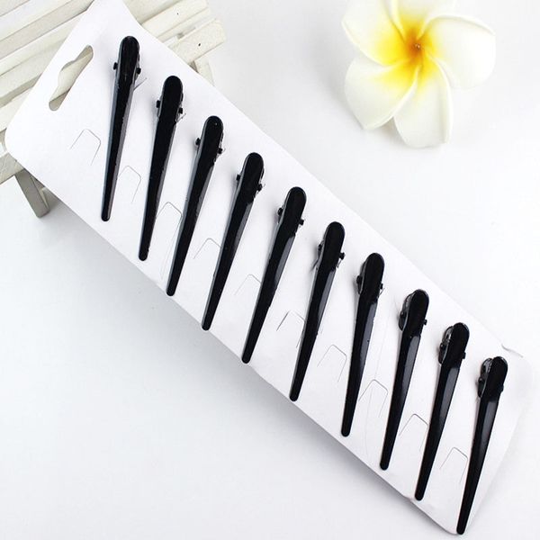 

10pcs diy black metal single prong hairstyle alligator hair clip large barrettes headwear for women wholesale hairpin