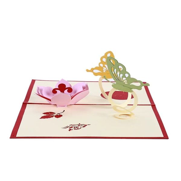 

2020 elegant butterfly flower greeting card 3d greeting card mothers day birthday gift creative valentine's day paper-cut card