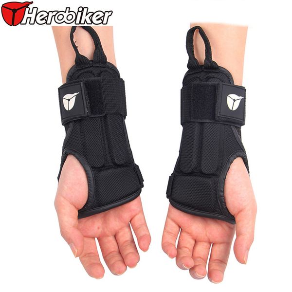 

herobiker wrist protection skating snowboard skiing armguard adjustable wrist support hand protector palm padded ,h-101b, Black;red