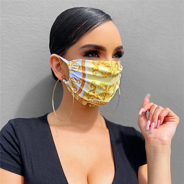 

face maskÂ luxury design protective mask ultraviolet-proof dustproof riding cycling sports print mouth masks women girl washable face mask
