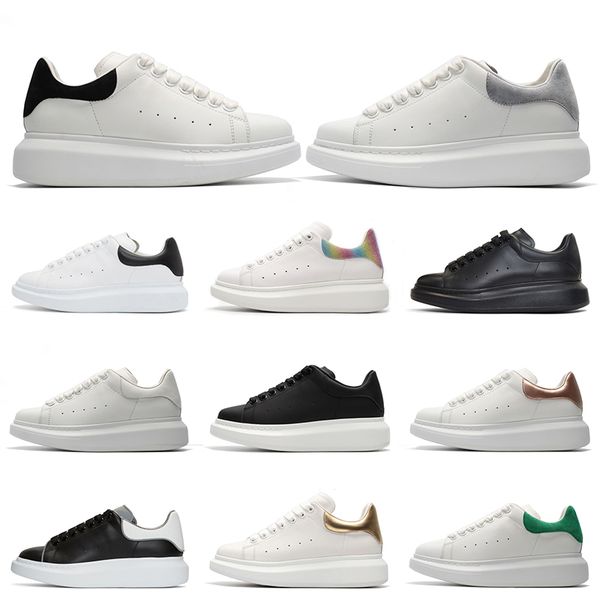 

скидка роскошная платформа повседневная обувь светоотражающие белый черный кожа золото замша мужчины женщины плоский спорт кроссовки размер