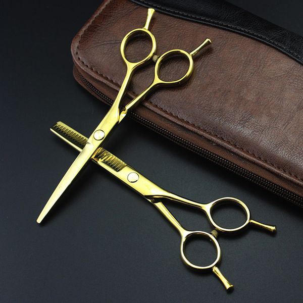 

профессиональные 5,5 дюйма с двумя хвостами волос ножницы set tijeras peluqueria gold ножничный истончение режущий barber ножницы парикмахер