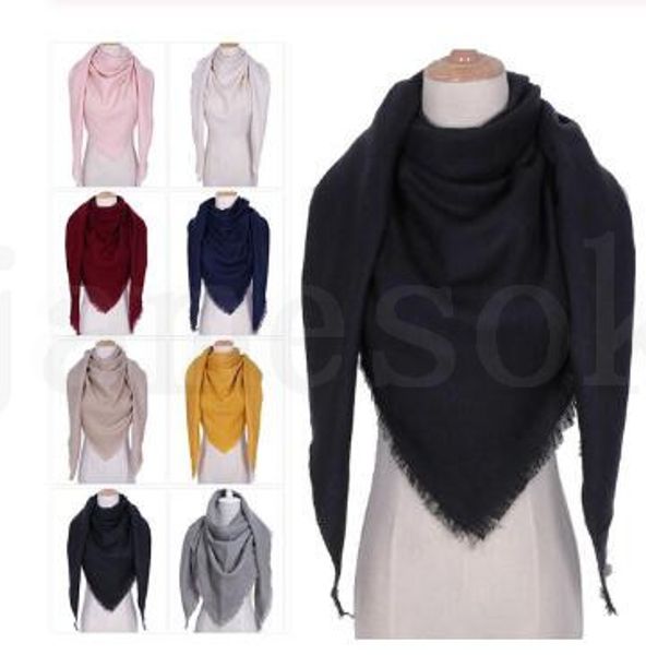 Nuovo moda inverno caldo triangolo da donna sciarpa da donna pashmina shawl cassa sciarpe a quadri a scialli coperte di sciarpa solida femmina stola da121