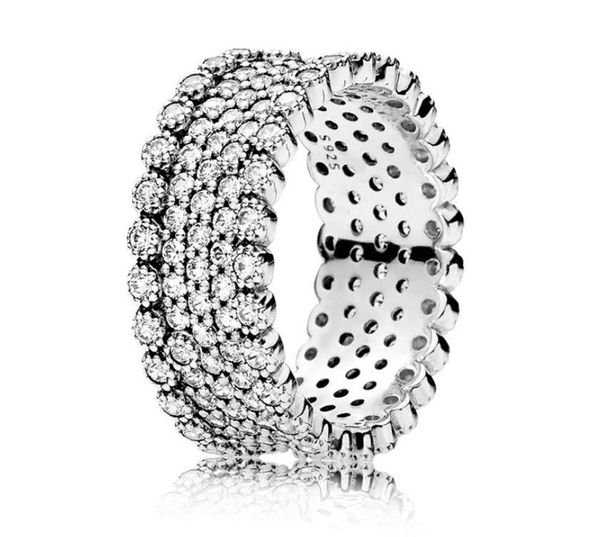 Стерлингового серебра 925 стерлингового серебра для Pan-Dora Vintage Очарованное обручальное кольцо с чистыми кольцами алмазов CZ с оригинальной коробкой W144