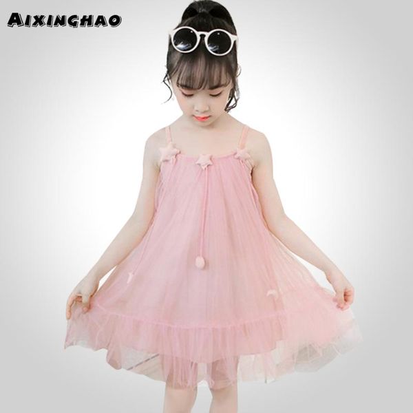 

kids dresses for girls star pattern girl child dress mesh princess dress for kids cute style sleeveless costume girl, Red;yellow
