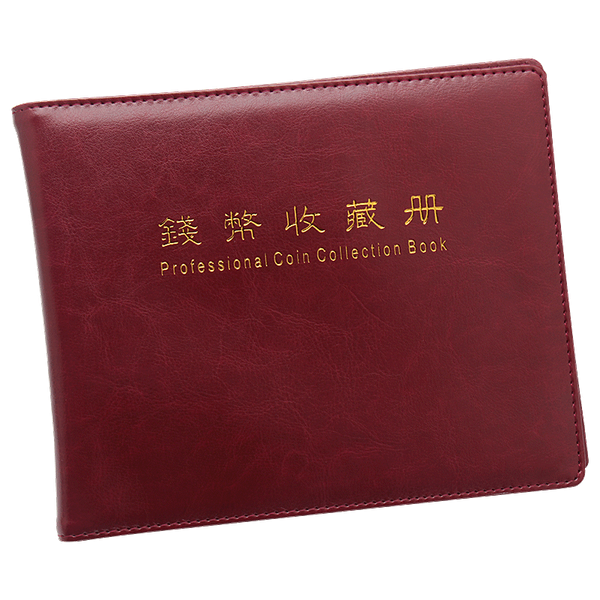 

2019 new 10 pages 180 pockets pu leather waterproof world coin stock coin collection book, Red;black