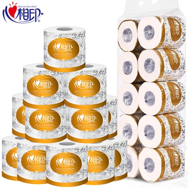 

heart print roll tissue toilet paper toilet paper export household roll hollow