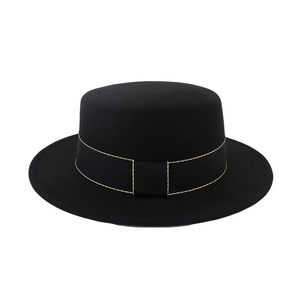 

black fedora wide brim wool felt flat fedora hat party trilby hats cap masculino, Blue;gray