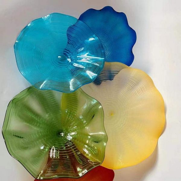 

2020 new design l lobby dale chihully style wall plates european christmas holiday blown glass wall lamps