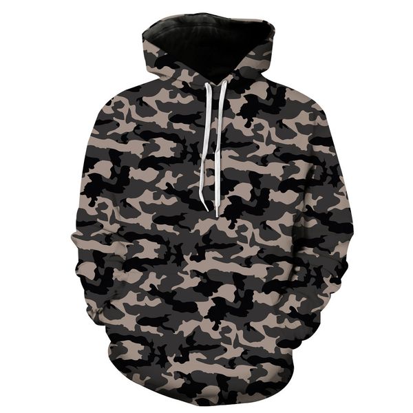 

men's hoodies & sweatshirts mens designer hoodie autumn winter camouflage digital printing casual sports for young fashion hipster, Black