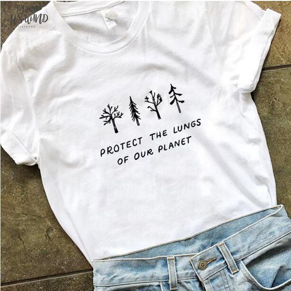 

protect lungs of our planet tshirt women help more aesthetic cotton t shirt crewneck polyester for women tee drop shipping, White