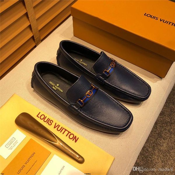 

18ss 2020 mens shoes casual plus size leather luxury designers social driving brand fashion dress moccasins men loafers yyy11, Black