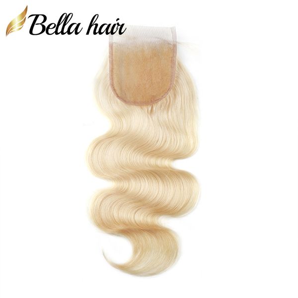 Bella Hair 613 Loira Top Fechamentos de Renda Extensões de Cabelo Virgem Brasileiro Onda Corporal 4x4 5x5 6x6 7x7 100% Cabelo Humano Parte Livre Fechamento Pré Arrancado com Nós Branqueados VENDA