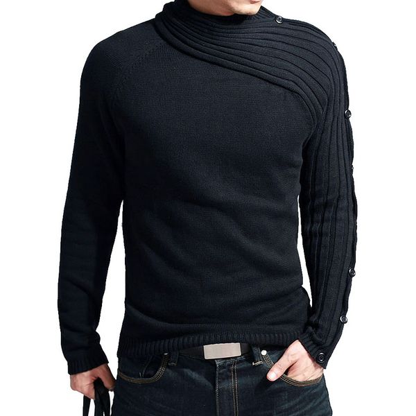 

shujin 2018 autumn fashion knitting sweater casua basic sweater solid slim fit knittwear men pullovers warm male pull homme, White;black