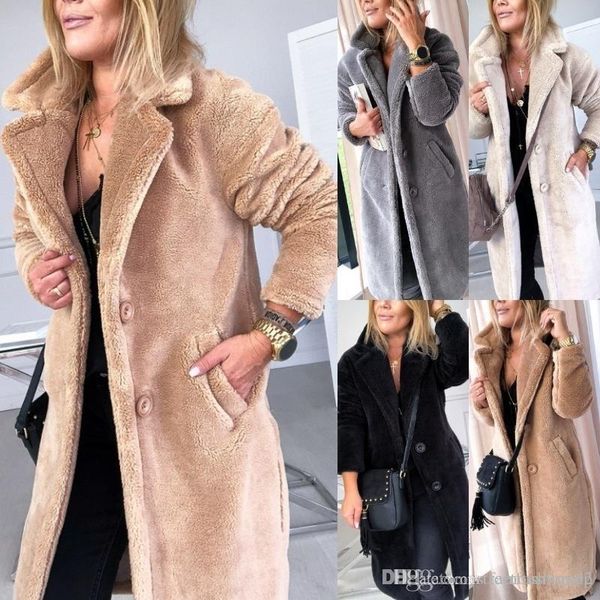 

женщины теплый толстый дизайнер куртки из ягненка дизайнер твердые однобортный пальто куртки, Black;brown