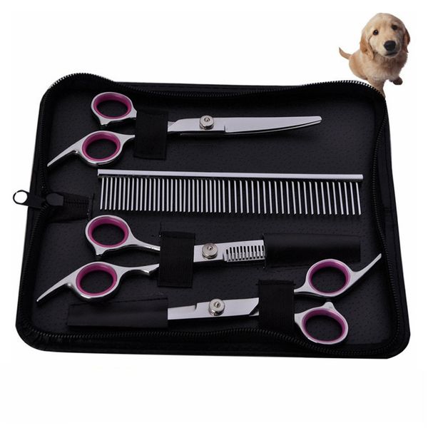 

pet stainless steel hair scissors hairdressing cutting supplies shears dog comb haircut machine cat dog beauty set grooming suit