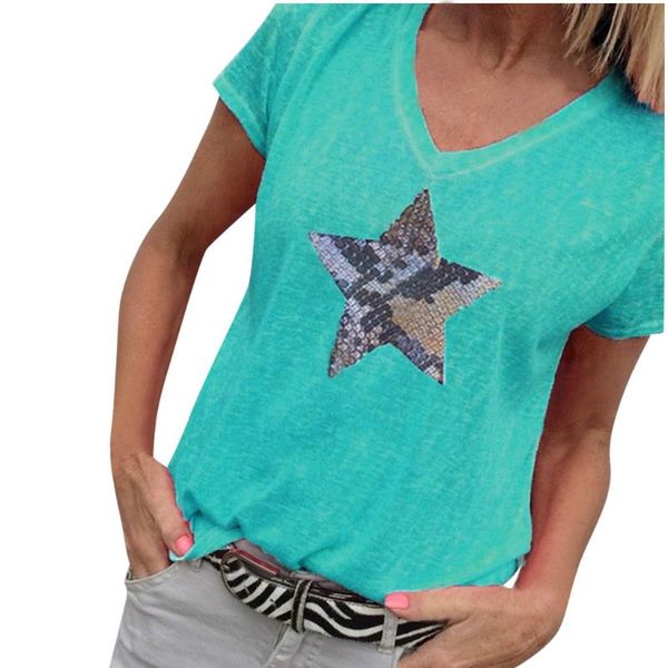 

women and blouses ladies summer sequined v neck casual shirt vetement femme 2020 female blusas blusa mujer moda, White