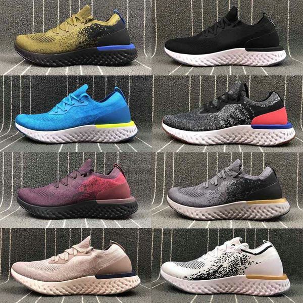 

epic react fly sport knitting sneaker black grey green red blue gold designer breathable running shoe without box