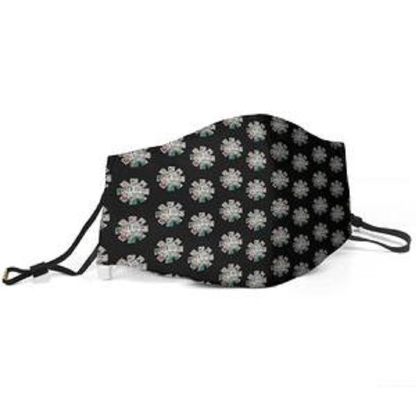 

women men face mask dust mask muffle red chili peppers stickers printed with adjustable ear hook mask, Silver