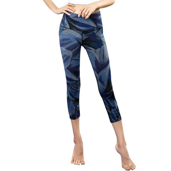 

yoga outfits high waist tummy control fitness leggings capri pant gym work out tight sports training sweatpant printed seamless trousers, White;red