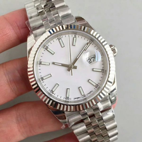 

u1 factory 41mm white dial index hour marker sapphire datejust mens watches automatic mechanical watch jubilee bracelet wristwatches, Slivery;brown