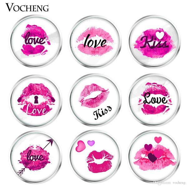 

noosa ginger snap charms lips series glass snap button interchangeable jewelry 18mm mixed 20pcs lot wholesale vocheng vn-1815