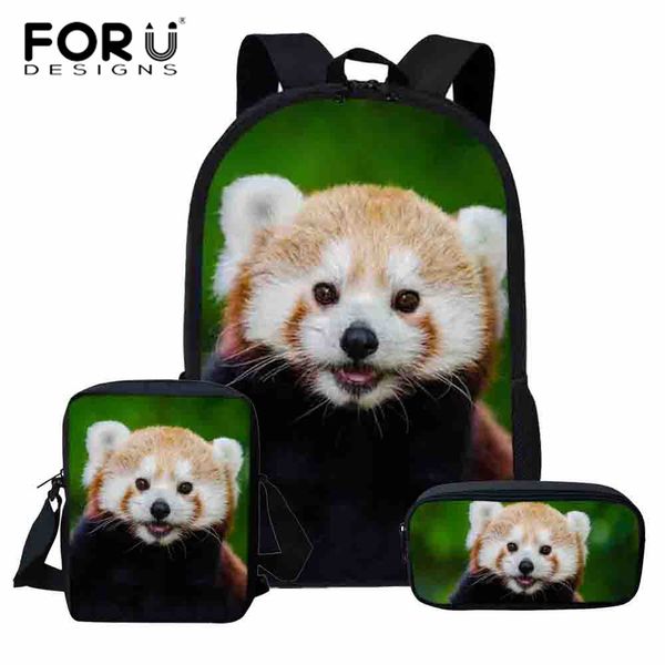 

forudesigns student backpack cute red lesser panda print school bag for girls children rucksack women travel backpack mochila