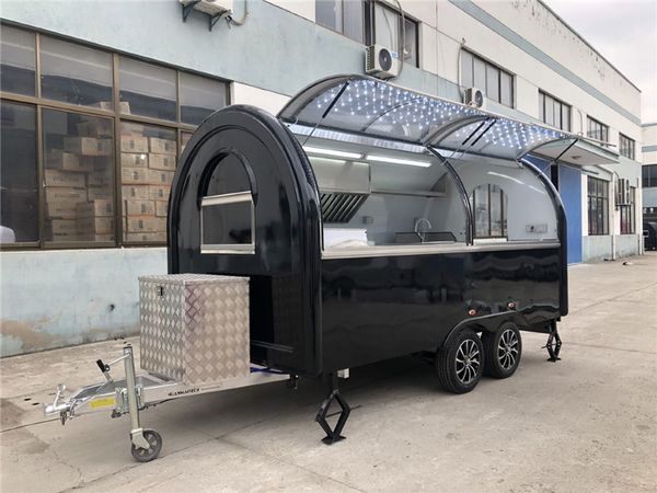 

mobile food trailer food truck 400x200x240cm black