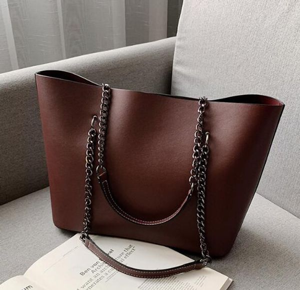 

дизайнер женщины большой емкость сумка luxury lady new vintage сумка простая plain сумка плечо мода цепь сумка