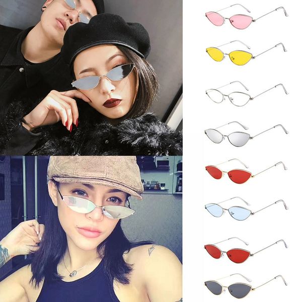 

wholesale- mens womens small frame cat eye oval vintage 8 color sunglasses eyeglasses #1, Silver