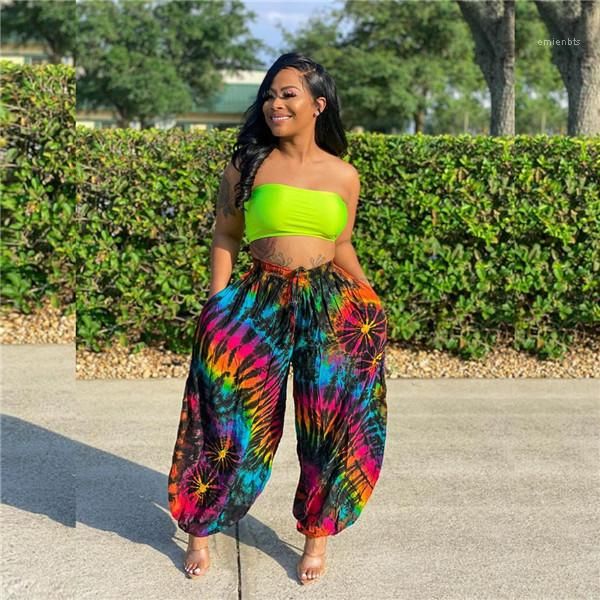 

женщины новинка причинно-следственная одежда женская мода печати фонарь брюки дизайнер oversize свободные уличный стиль bootcut блузки, Black;white