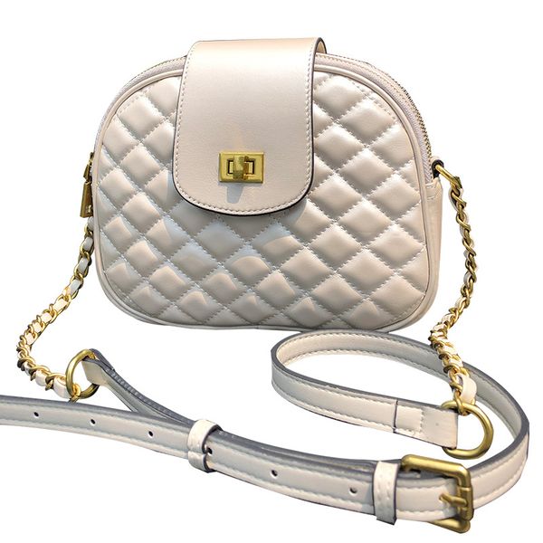 

cow leather handbags 2020 new rhombic embroidery lock small square bag chain shoulder messenger bag shell female